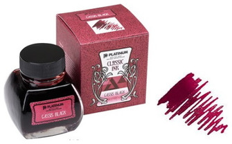 Bouteille d'encre Platinum, série Classic Ink Encre fuchsia (Cassis Black - 60ml)