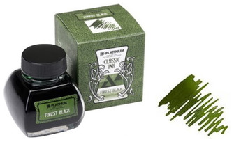 Bouteille d'encre Platinum, série Classic Ink Encre vert foncé (Forest Black - 60ml)
