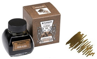 Bouteille d'encre Platinum, série Classic Ink Encre Brun pâle (Khaki Black - 60ml) 