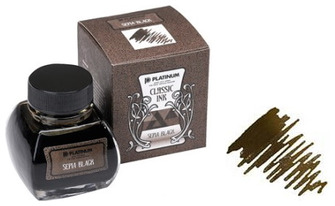 Bouteille d'encre Platinum, série Classic Ink Encre sépia (Sepia Black - 60ml)