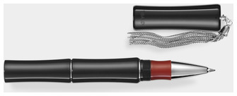 Stylo bille roulante Tibaldi, série Bamboo Noir CT (Rich black) 