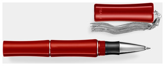 Stylo bille roulante Tibaldi, série Bamboo Rouge CT (Lipstick Red)