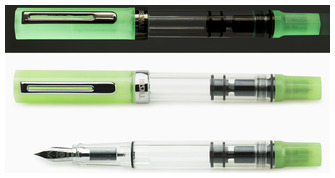Stylo plume TWSBI, série Eco Glow Vert (Brille dans le noir)