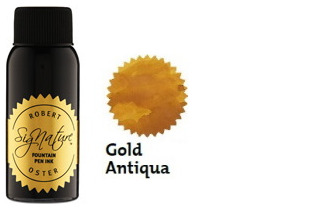 Bouteille d'encre Robert Oster, série Yellows & Golds (Gold Antiqua) 50ml