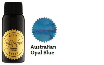 Bouteille d'encre Robert Oster, série Blues & Teals (Australian Opal Blue) 50ml