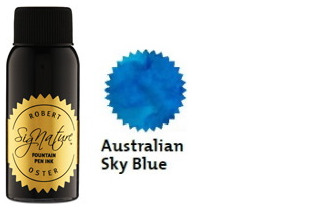 Bouteille d'encre Robert Oster, série Blues & Teals (Australian Sky Blue) 50ml