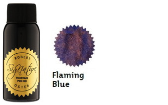 Bouteille d'encre Robert Oster, série Blues & Teals (Flaming Blue) 50ml
