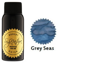Bouteille d'encre Robert Oster, série Blues & Teals (Grey Seas) 50ml