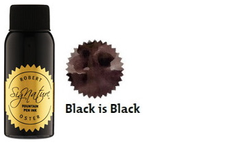 Bouteille d'encre Robert Oster, série Blacks & Darks (Black is Black) 50ml