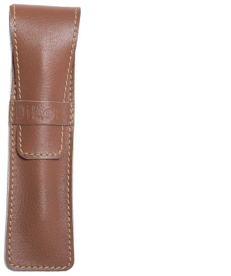 DiLoro Pen pouch, Leather Pen Sleeve (Single) series Sepia tan