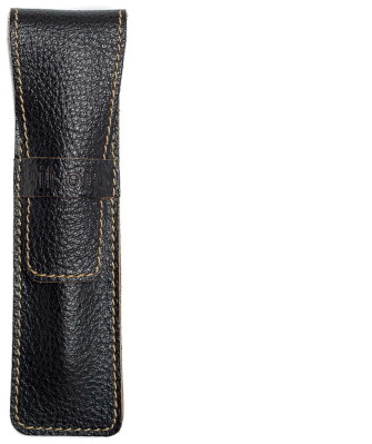 Étui pour stylo DiLoro, série Leather Pen Sleeve (Simple) Noir