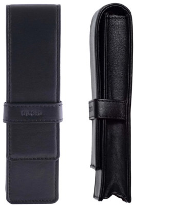 Étui pour stylo DiLoro, série Leather Pen Holder (Double) Noir