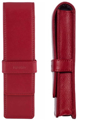 DiLoro Pen pouch, Leather Pen Holder (Double) series Venetian red