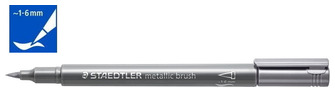 Marqueur Staedtler, série Metallic Brush Encre argentée