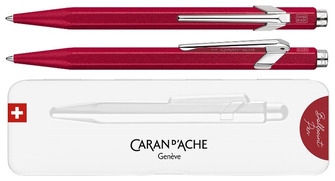 Stylo bille Caran d'Ache, série 849 Colormat-X Rouge (avec boîte cadeau) 