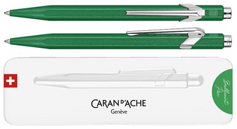 Stylo bille Caran d'Ache, série 849 Colormat-X Vert (avec boîte cadeau) 