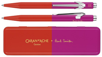 Stylo bille Caran d'Ache, série 849 Paul Smith 4e Édition Warm Red / Melrose Pink 