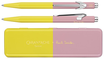 Stylo bille Caran d'Ache, série 849 Paul Smith 4e Édition Chartreuse Yellow / Rose Pink