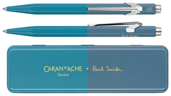 Stylo bille Caran d'Ache, série 849 Paul Smith 4e Édition Cyan Blue / Steel Blue