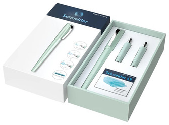Ensemble stylo plume Schneider, série Callissima Menthe (1.1 mm, 1.5 mm & 1.8 mm)