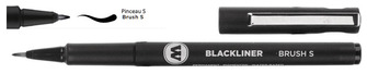 Stylo feutre Molotow, série Blackliner Encre noire (Pinceau S)