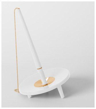 Stylo sur base Ballograf, série Deskset Blanc GT (avec chaîne) 