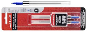 Recharge stylo bille Uni-Ball, série Recharge & encre Encre bleue (Power Tank - 2/Paquet)