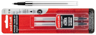 Recharge stylo bille Uni-Ball, série Recharge & encre Encre noire (Power Tank - 2/Paquet)
