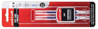 Recharge gel Uni-Ball, série Recharge & encre Encre bleue (Signo RT 207 - 2/Paquet)