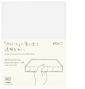 Couverture à carnet (Journal A5 Codex) Midori, série Clear Cover Transparent 