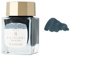 Bouteille d'encre Sailor, série Shikiori Japanese fairy tales Encre bleu-vert (Kasasagi) - 20ml