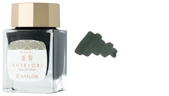 Bouteille d'encre Sailor, série Shikiori Japanese fairy tales Encre noir vert (Suberakashi) - 20ml