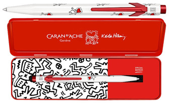 Stylo bille 849 Caran d'Ache, série Édition Spéciale Keith Haring Blanc & Rouge