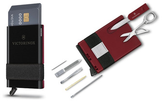 Carte multifonction & Porte-cartes Victorinox, série Smart Card Wallet Rouge & Noir