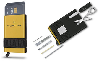 Carte multifonction & Porte-cartes Victorinox, série Smart Card Wallet Doré & Noir