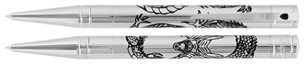 Stylo bille Dupont, S.T., série D-Initial Chrome (Dragon)