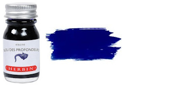 Bouteille d'encre Herbin, série La Perle Des Encres Encre Bleu foncé (Bleu des profondeurs) - 10ml