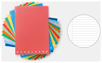 Carnet de notes PdiPigna, série Monocromo Couleurs variées* - vendu à l'unité (Ligné, 206mm x 296mm)