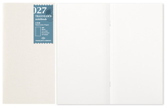 Recharge de carnet Traveler's Company, série Notebook Refill Blanc (Uni, 110mm x 210mm)