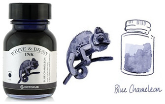 Bouteille d'encre Octopus Fluids, série Write & Draw Ink Encre bleue (Chameleon) - 50ml