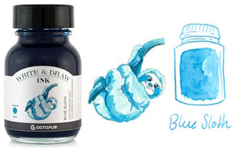 Bouteille d'encre Octopus Fluids, série Write & Draw Ink Encre bleue (Sloth) - 50ml