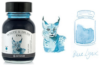 Bouteille d'encre Octopus Fluids, série Write & Draw Ink Encre bleue (Lynx) - 50ml