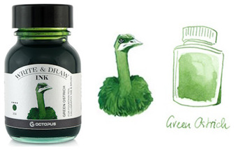 Bouteille d'encre Octopus Fluids, série Write & Draw Ink Encre verte (Ostrich) - 50ml