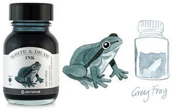 Bouteille d'encre Octopus Fluids, série Write & Draw Ink Encre grise (Frog) - 50ml
