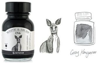 Bouteille d'encre Octopus Fluids, série Write & Draw Ink Encre grise (Kangaroo) - 50ml