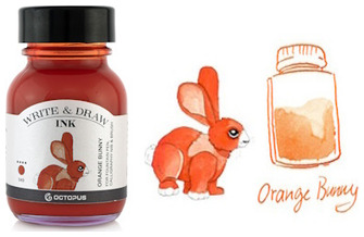 Bouteille d'encre Octopus Fluids, série Write & Draw Ink Encre orange (Bunny) - 50ml