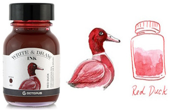 Bouteille d'encre Octopus Fluids, série Write & Draw Ink Encre rouge (Duck) - 50ml