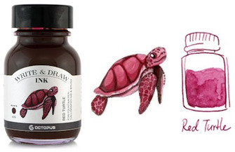 Bouteille d'encre Octopus Fluids, série Write & Draw Ink Encre rouge (Turtle) - 50ml