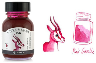 Bouteille d'encre Octopus Fluids, série Write & Draw Ink Encre rose (Gazelle) - 50ml