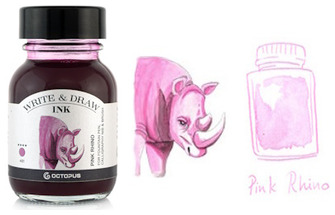Bouteille d'encre Octopus Fluids, série Write & Draw Ink Encre rose (Rhino) - 50ml